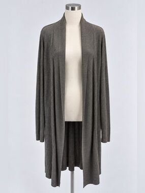 WORTHINGTON Midi Length Gray Cardigan size large